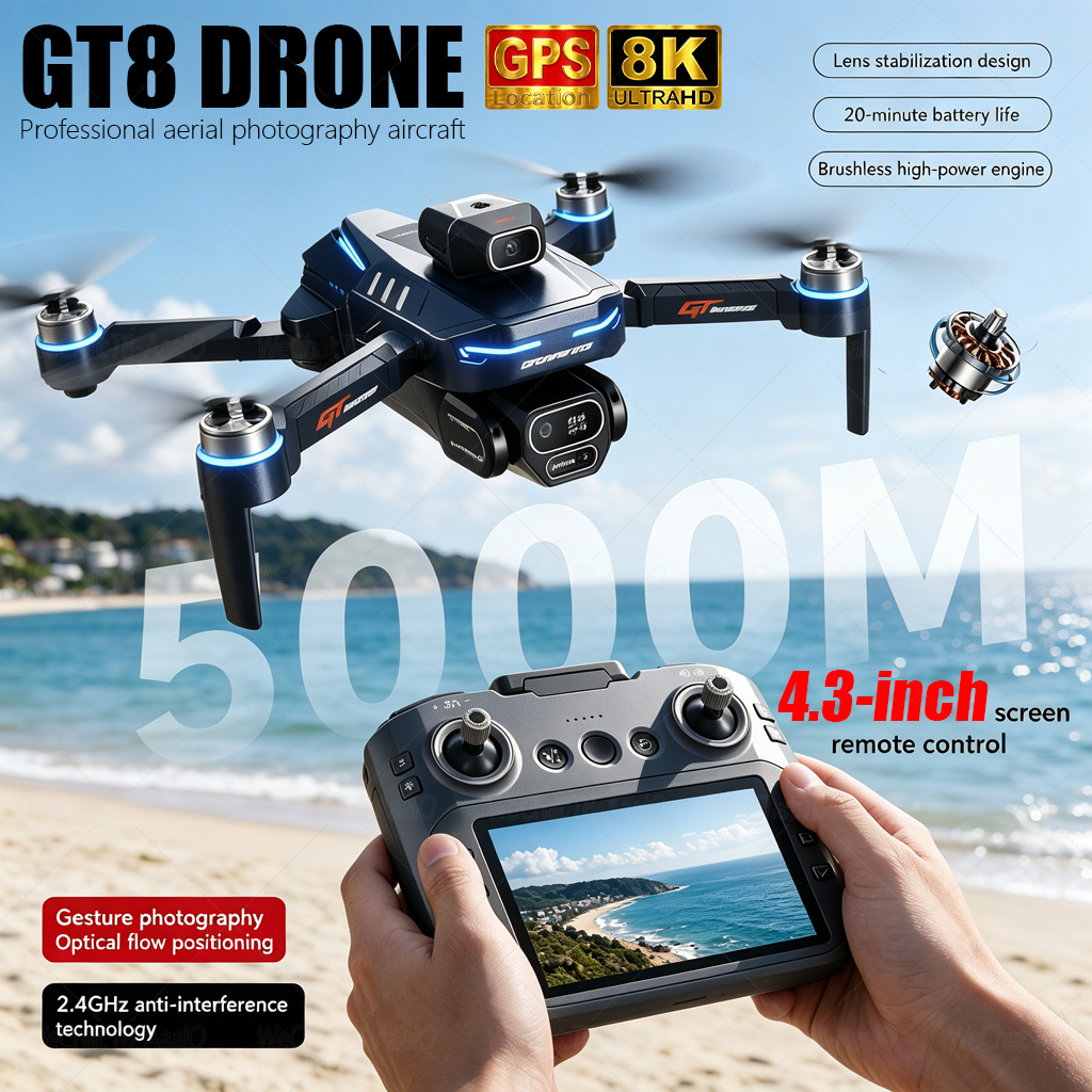 Drone Camera Night Vision - NEUE GT8 HD RC-Drohne 4K Professionelle